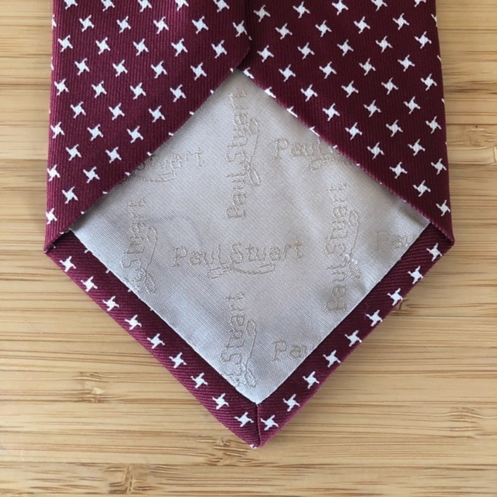 Paul Stuart Silk Tie MADE IN ENGLAND In Dark Red!